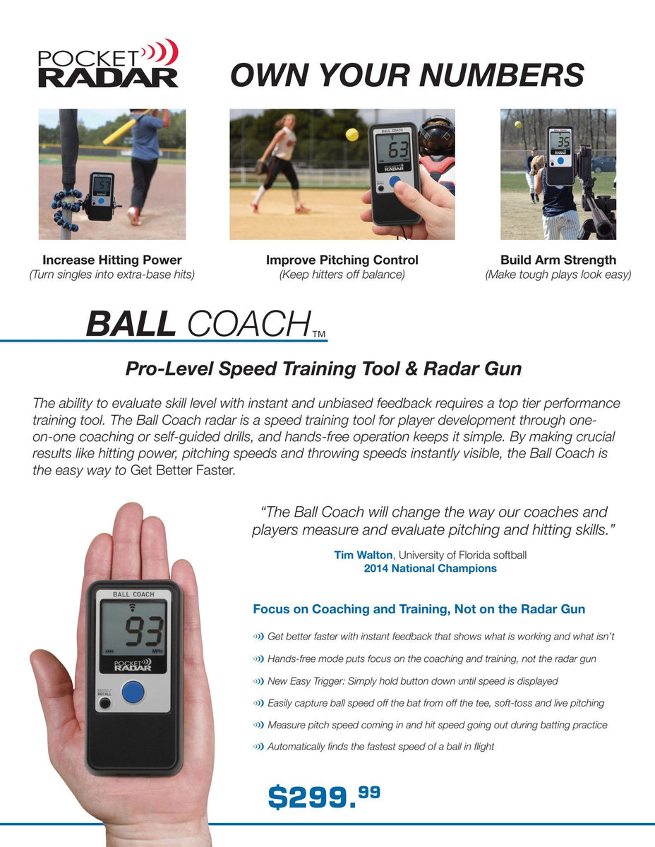 Pocket Radar Ball Coach Training Tool and Radar Gun
